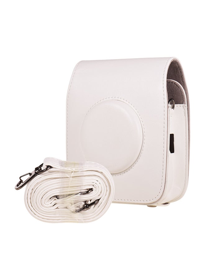 Portable PU Leather Camera Case Bag White  - Image 1
