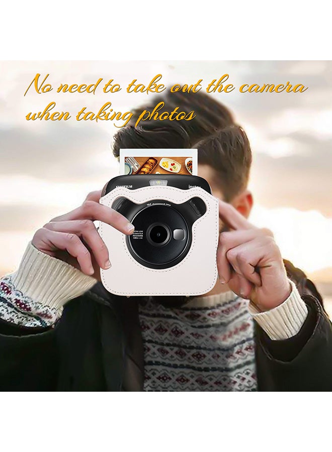Portable PU Leather Camera Case Bag White  - Image 3