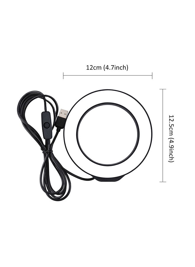 بولوز مصباح تصوير فوتوغرافي حلقي بإضاءة LED مقاس 4.7 بوصات أسود - Image 2