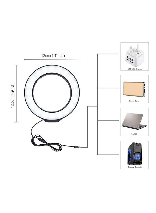 بولوز مصباح تصوير فوتوغرافي حلقي بإضاءة LED مقاس 4.7 بوصات أسود - Image 4