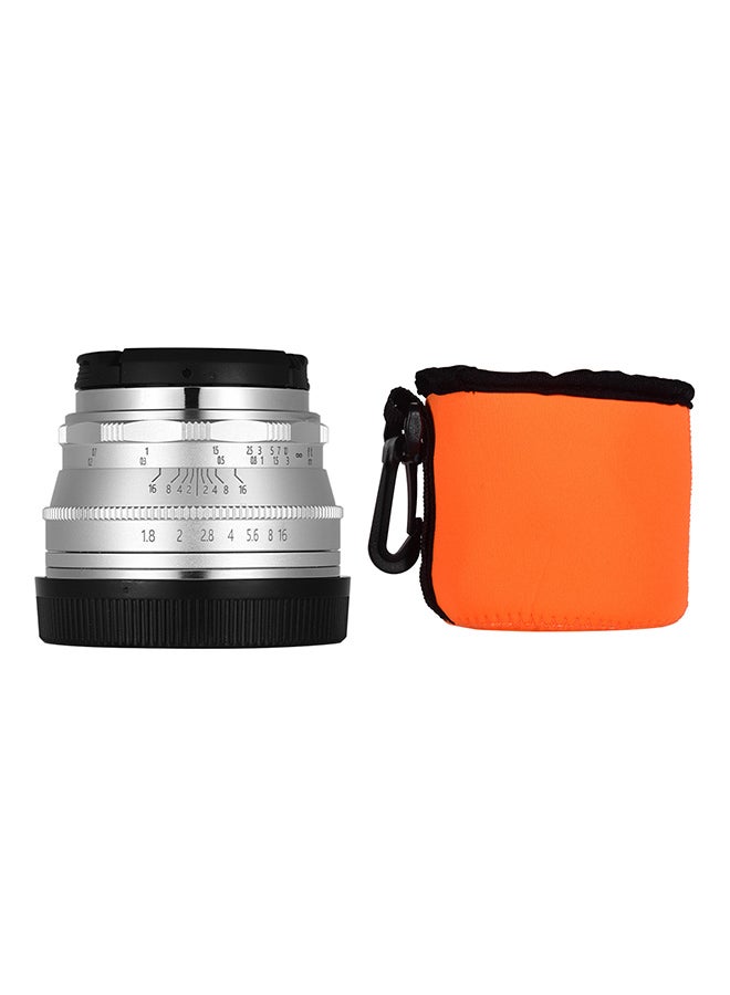 25mm F1.8 Manual Focus Lens 5.5x3.8cm Silver