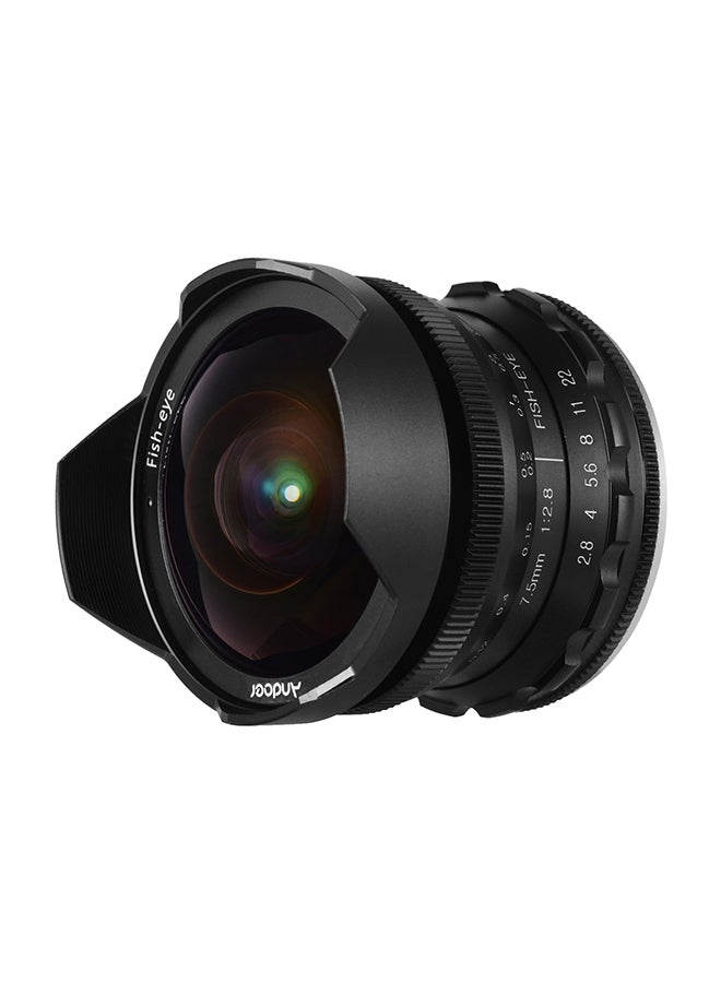 ANDOER 7.5mm Manual Focus Fisheye Lens 0.75cm Black  - Image 1