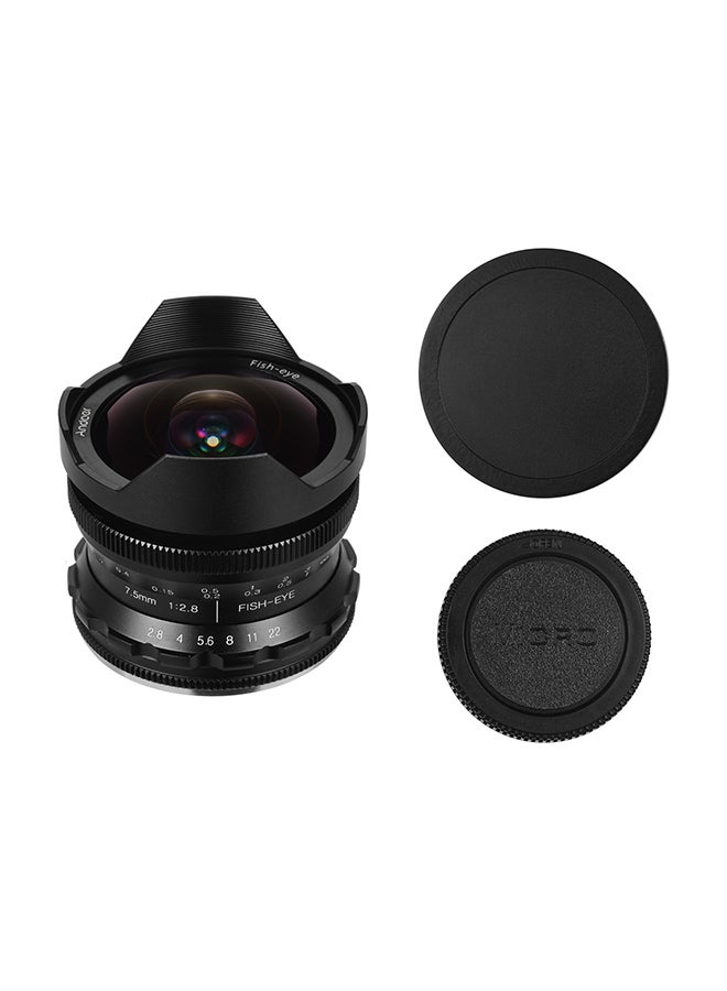 ANDOER 7.5mm Manual Focus Fisheye Lens 6.1x6cm Black  - Image 1