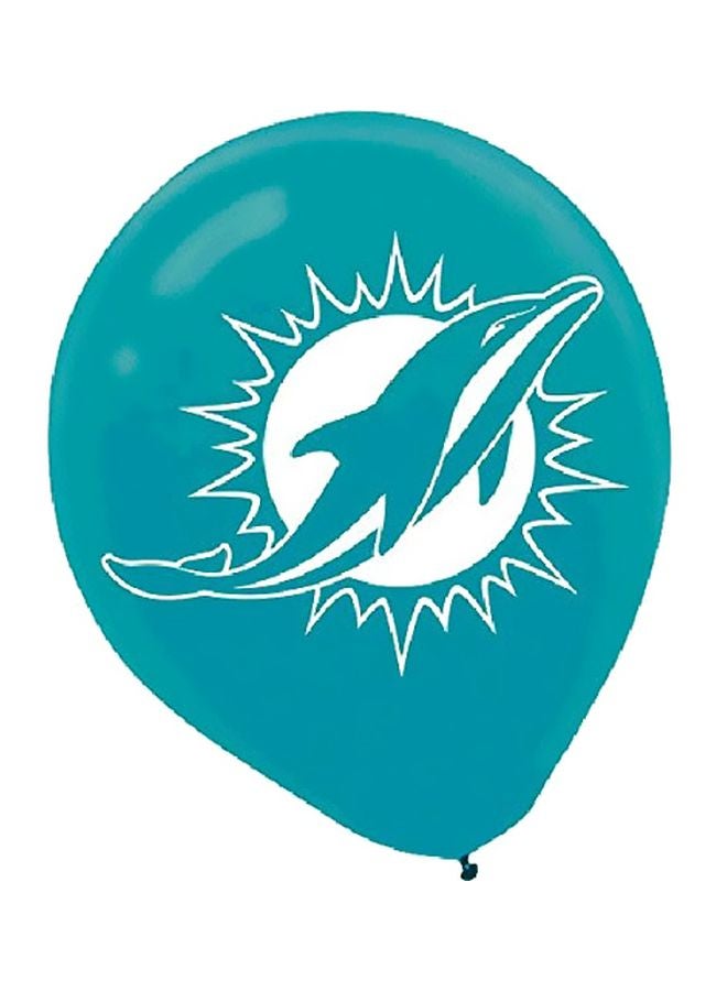 Amscan 6-Piece Miami Dolphins Printed Latex Balloon Set 12inch - Image 2