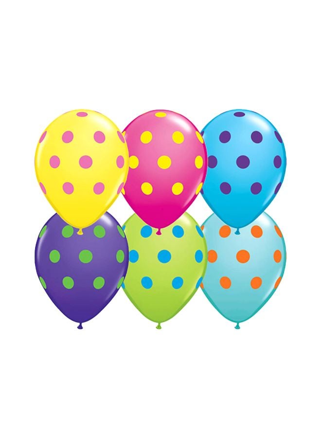 Qualatex - 6-Piece Polka Dot Printed Balloons 10240 11inch - Image 1
