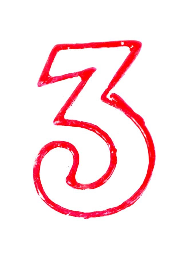 Unique Number 3 Shaped Candle - Image 1