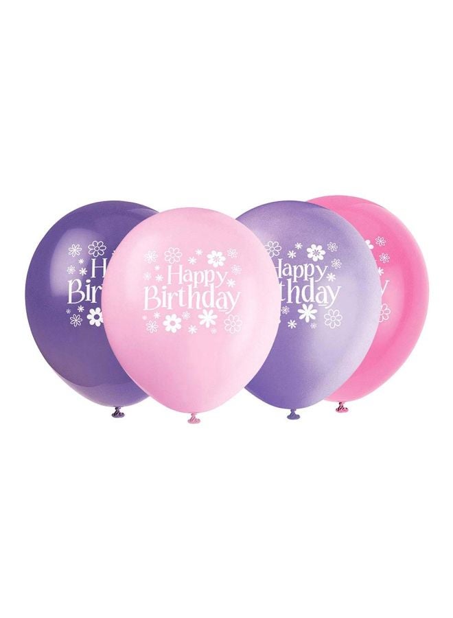 Unique - 8-Piece Happy Birthday Printed Balloons 40285 12inch - Image 1