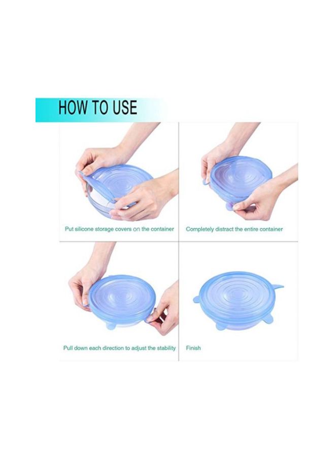 Pack Of 6 Silicone Replacement Lid Blue  - Image 3