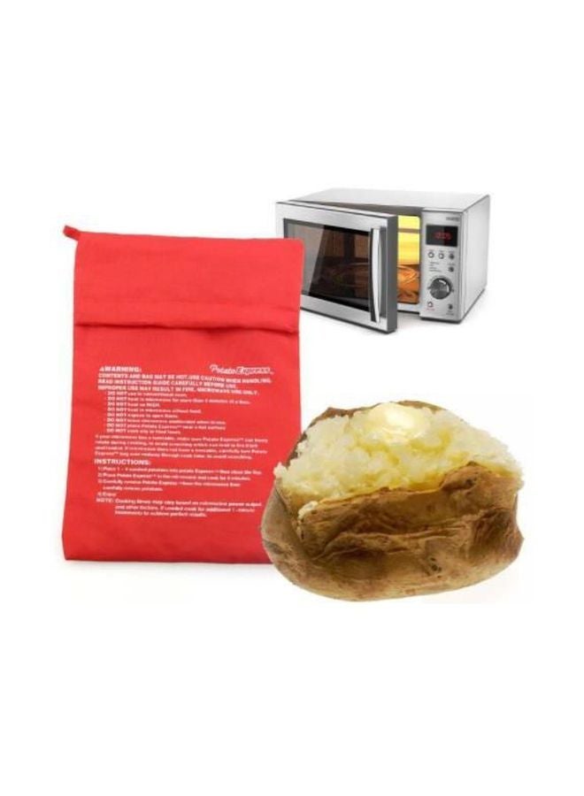 كيس طهي البطاطس في الميكرويف أحمر 24x19سم - Image 3