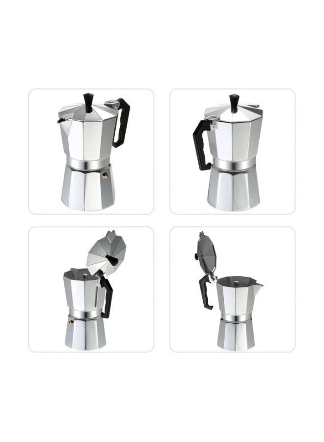 12 Cup Stove Top Espresso Coffee Maker Silver/Black 23x20.5x11.2cm - Image 3