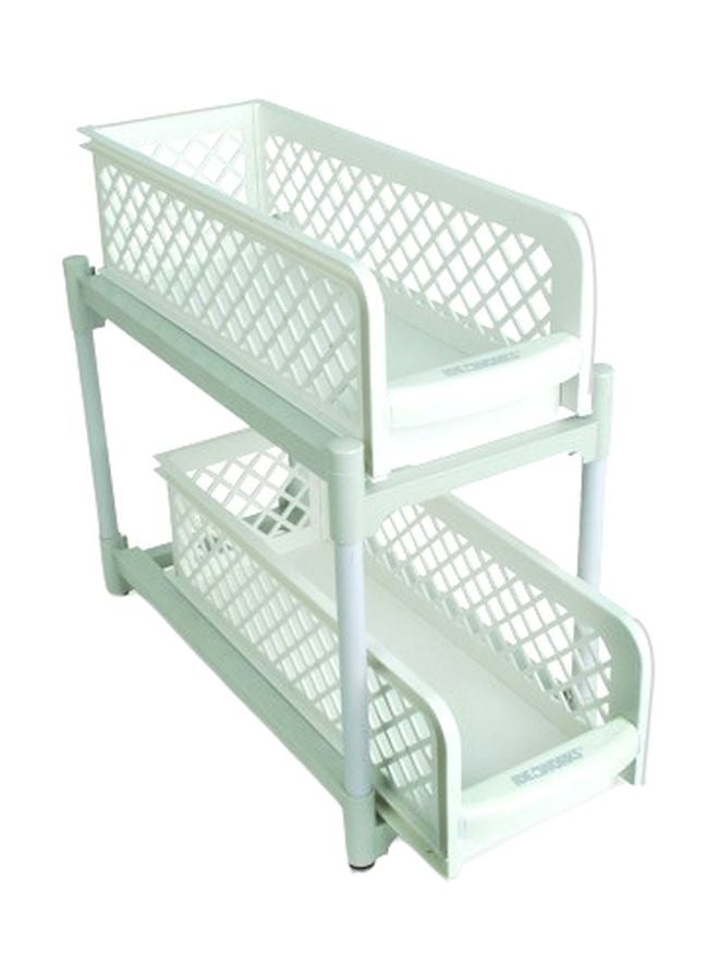 Ideaworks Portable 2-Tier Basket Drawer White 15x13x5.75inch - Image 1