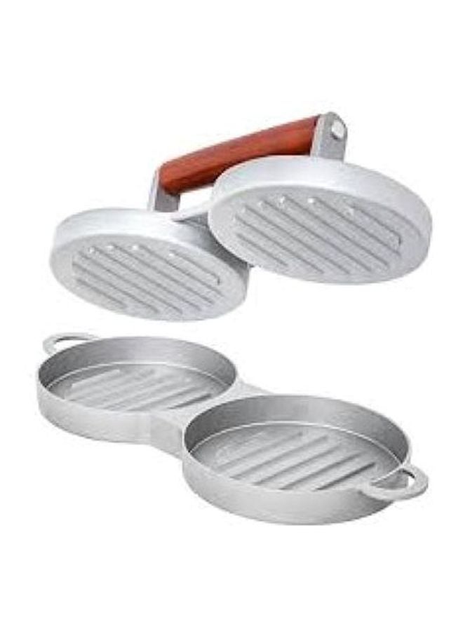 Aluminum Nonstick Double Burger Press Silver - Image 2