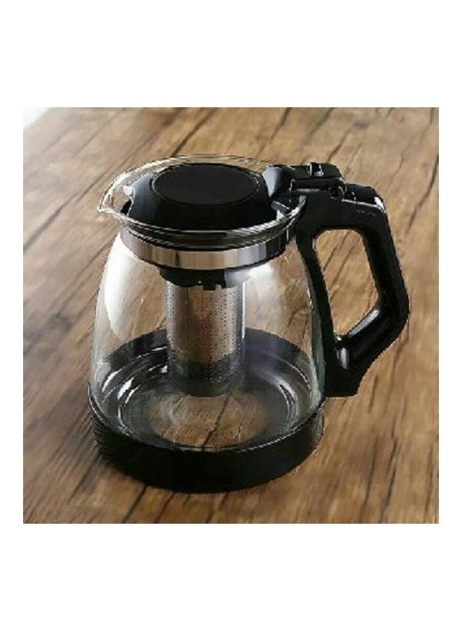 5-Piece Cup And Teapot Set Clear/Black - Image 5