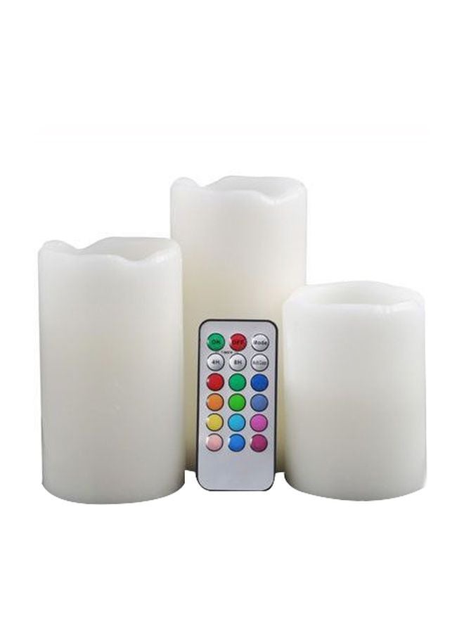 3-Piece Colour Changing Candles with Remote Control Multicolour - Image 1
