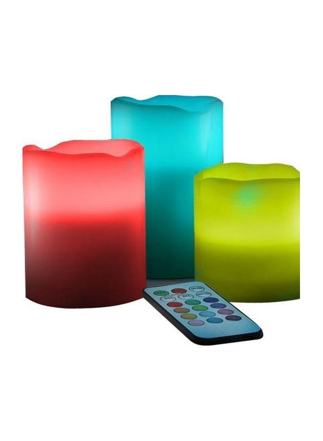 3-Piece Colour Changing Candles with Remote Control Multicolour - Image 3