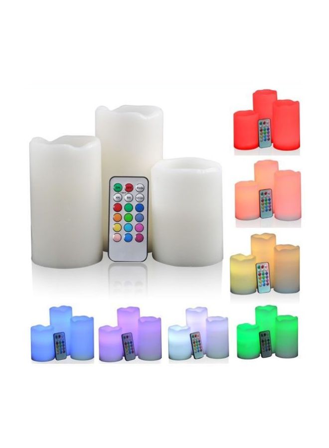 3-Piece Colour Changing Candles with Remote Control Multicolour - Image 2