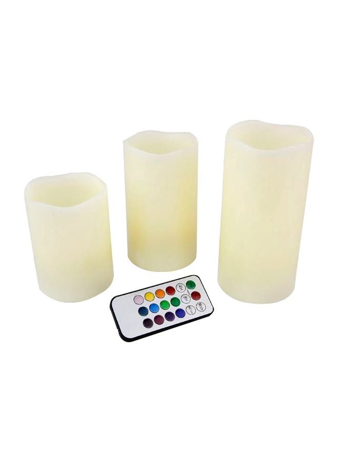 3-Piece LED Candle With Remote Clear