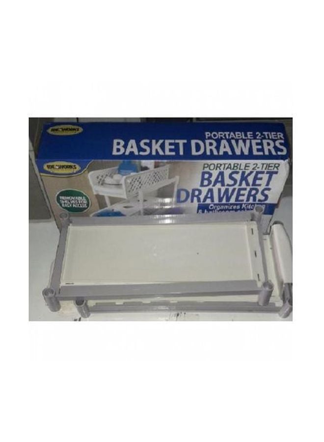 2-Tier Basket Drawer White  - Image 5
