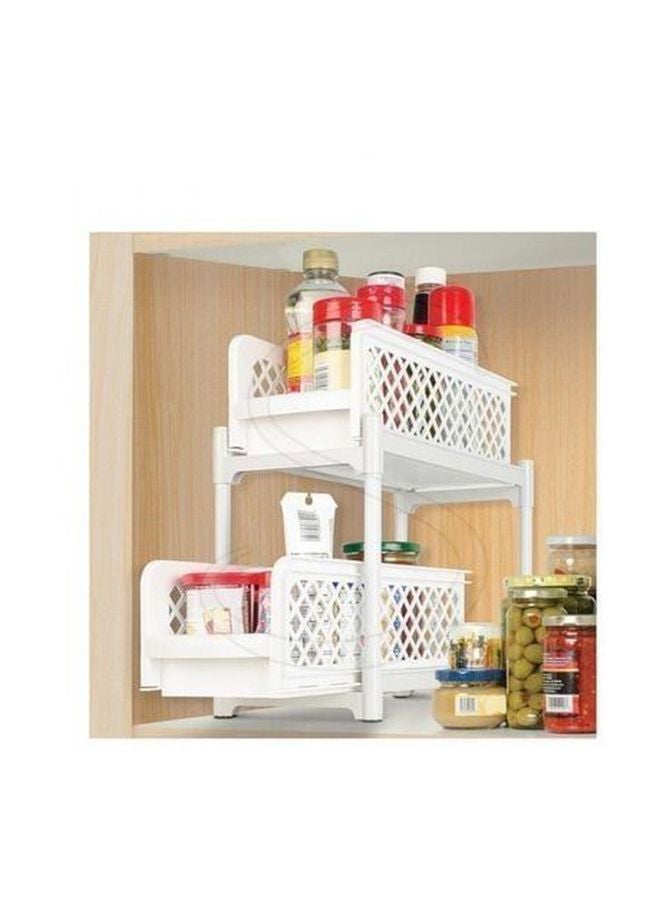 2-Tier Basket Drawer White  - Image 2