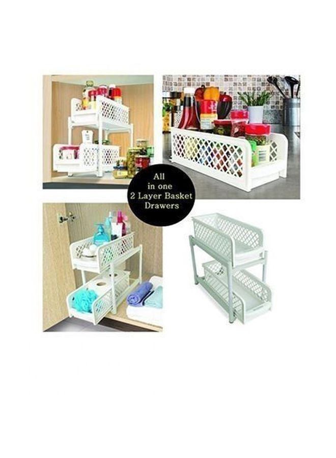 2-Tier Basket Drawer White  - Image 4