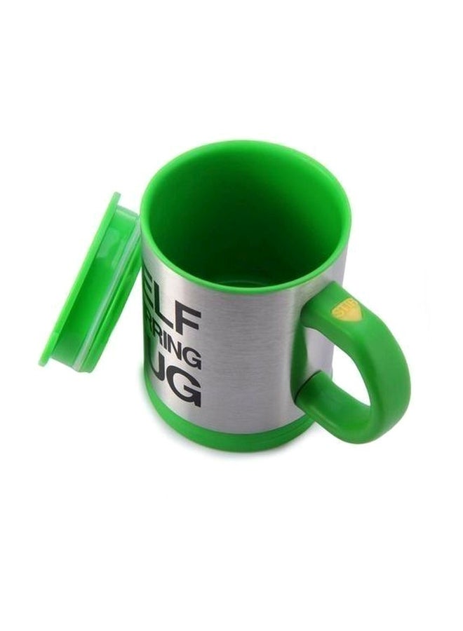 Self Stirring Coffee Mug Silver/Green - Image 3