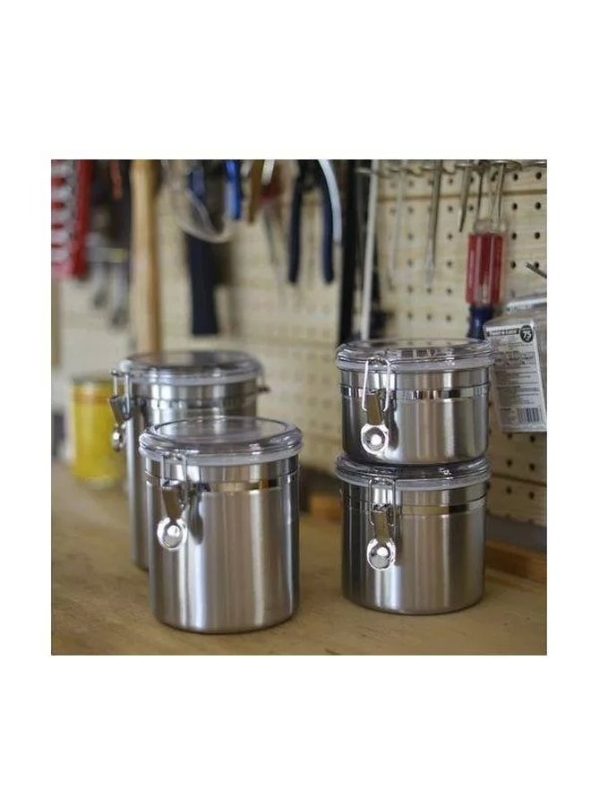 4-Piece Stainless Steel Canister Set Silver - Image 2