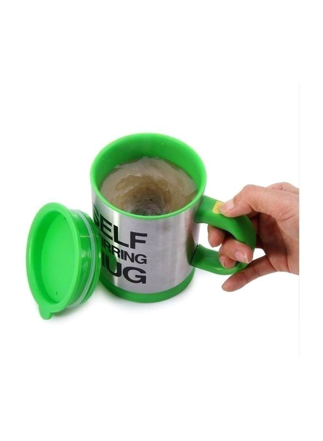 Self Stirring Coffee Mug Silver/Green - Image 5