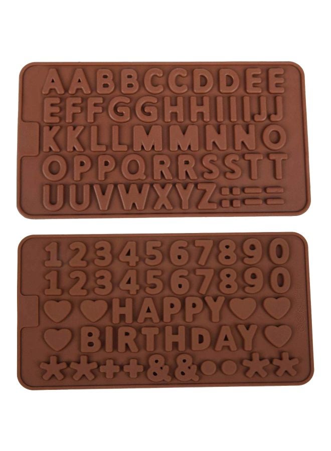 BargainRollBack 2-Piece Silicone Alphabet Mold Tray Brown  - Image 1