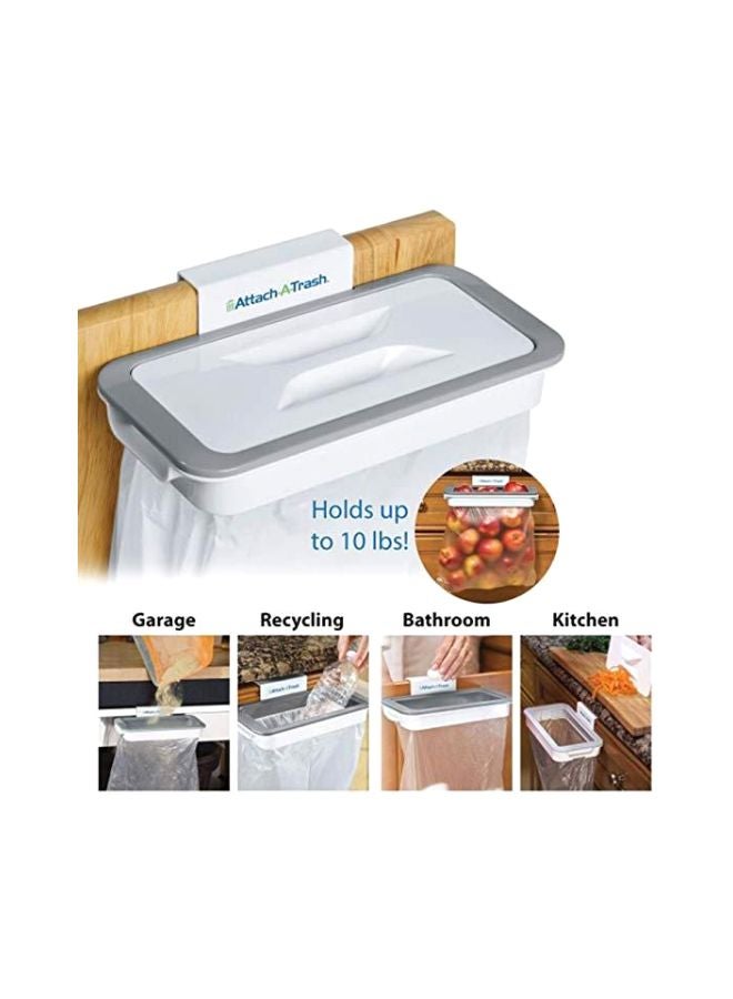 Attach A Trash - Hanging Trash Bag Holder Clear/Grey/White 5x2.4inch - Image 1