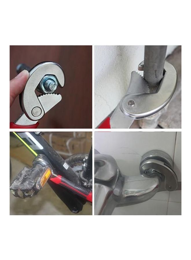 2-Piece Multi-Function Adjustable Wrench Silver/Red/Black - Image 2
