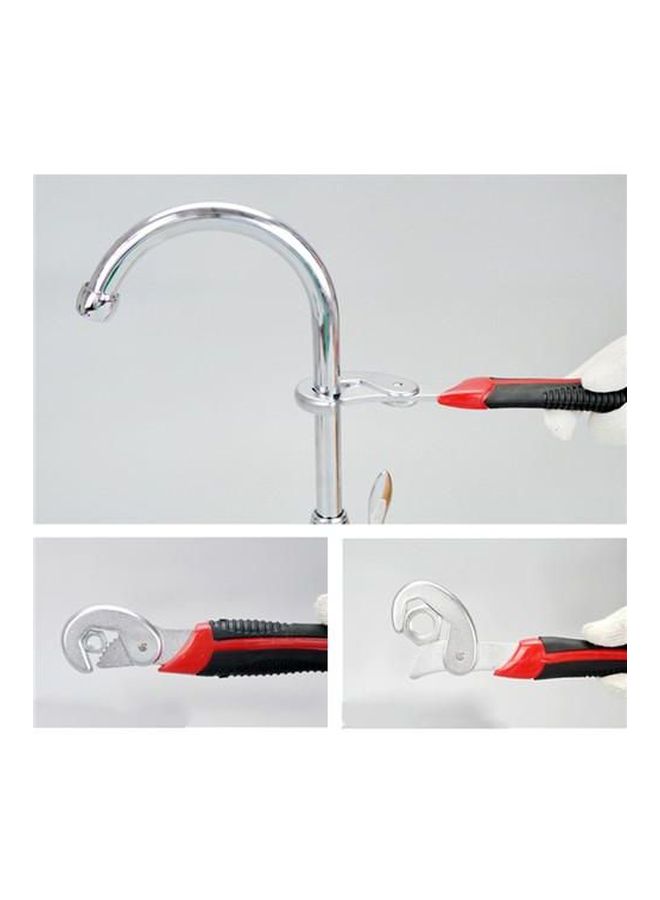 2-Piece Multi-Function Adjustable Wrench Silver/Red/Black - Image 3