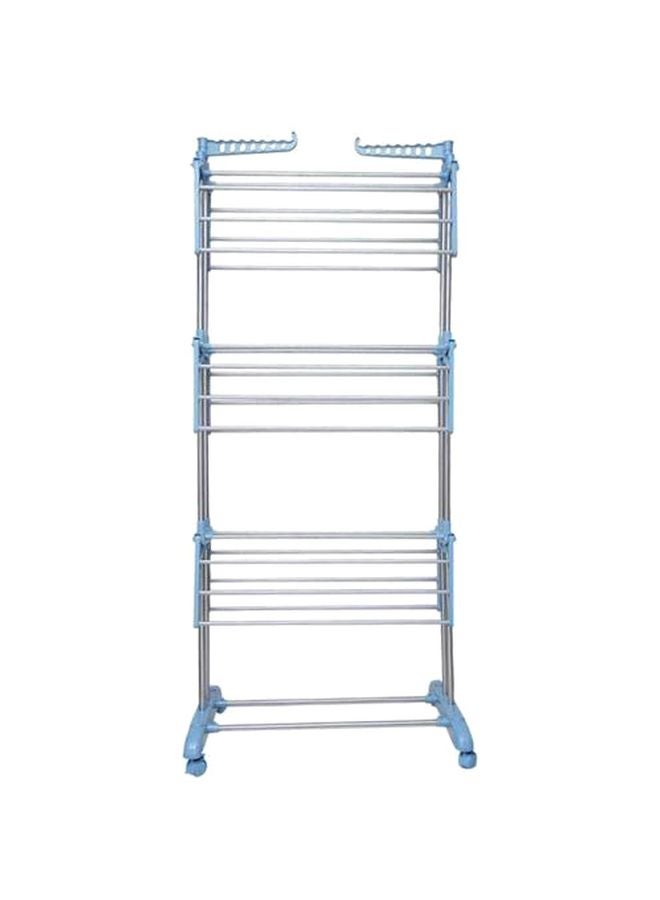 3 Layered Laundry Rack Silver/Blue 170x126cm - Image 1