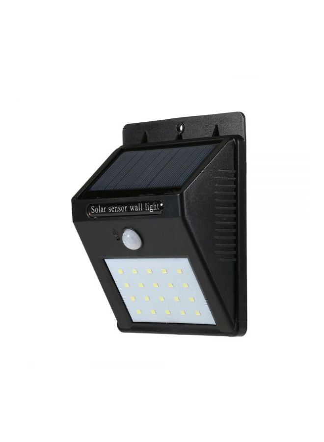 مصباح حائط بمستشعر يعمل بالطاقة الشمسية به 20 LED أسود/ أبيض - Image 2