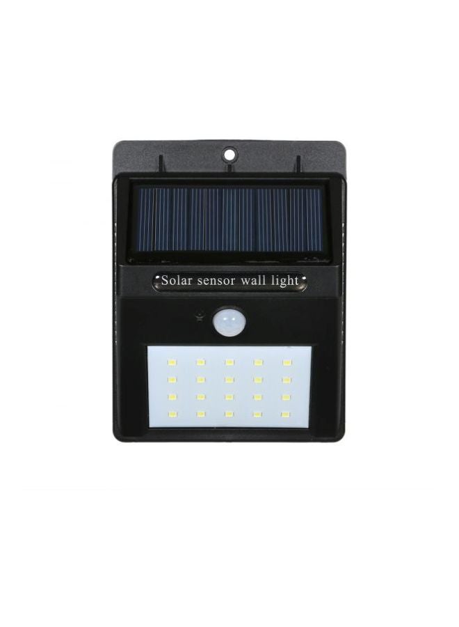 مصباح حائط بمستشعر يعمل بالطاقة الشمسية به 20 LED أسود/ أبيض - Image 1