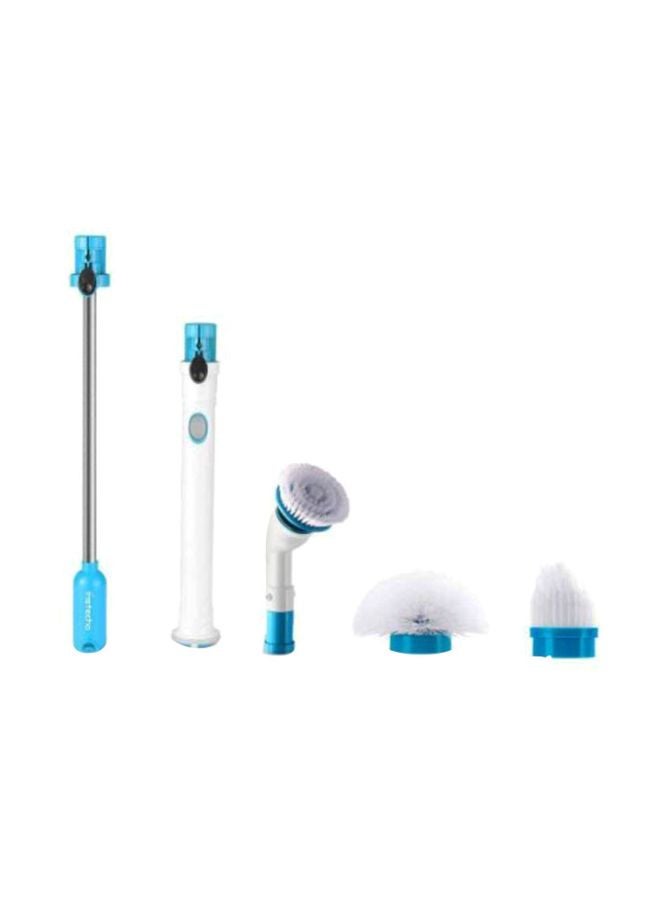 5-Piece Electric Powered Spin Scrubber Set White/Blue  - Image 1