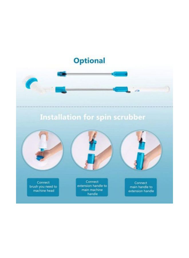 5-Piece Electric Powered Spin Scrubber Set White/Blue  - Image 4