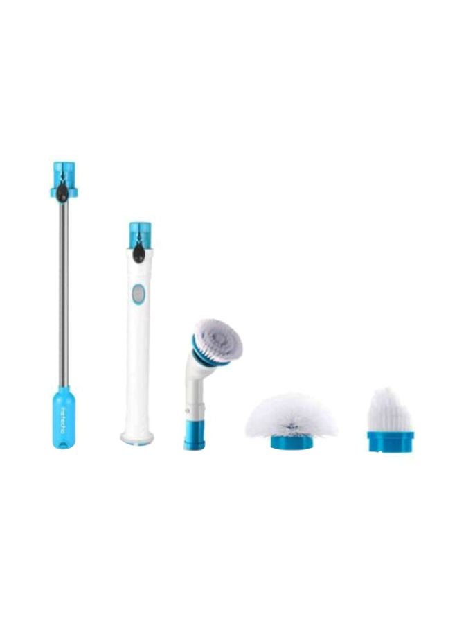 Generic - 5-Piece Electric Powered Spin Scrubber Set White/Blue - Image 1