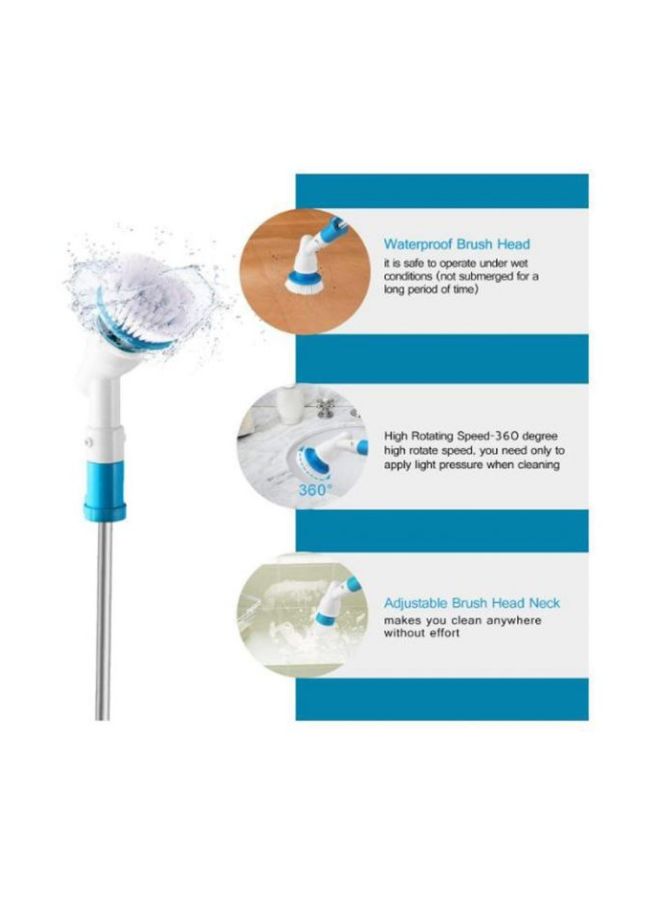 Generic - 5-Piece Electric Powered Spin Scrubber Set White/Blue - Image 1