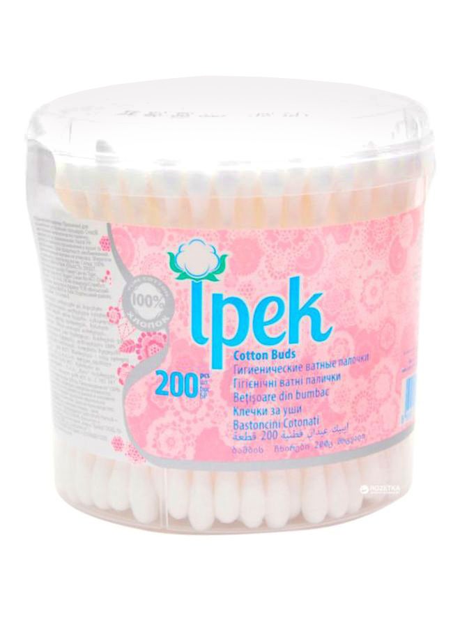 Ipek 200-Piece Cotton Bud Beige/White 