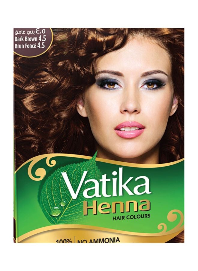 VATIKA Dark Brown Henna Hair Color 100% Grey Coverage No Ammonia 4.5 Dark Brown 60grams  - Image 2