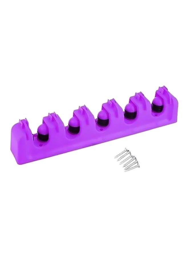 Solution Plastic Broom Holder With Nails Purple/Silver/White