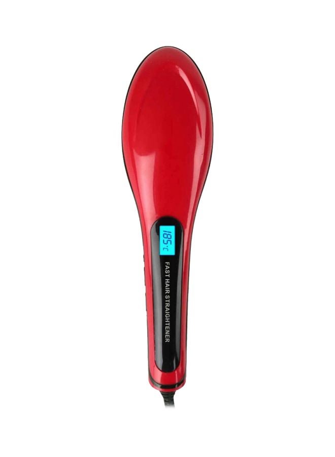 LCD Hair Comb Brush Straightener Red/Black - Image 1