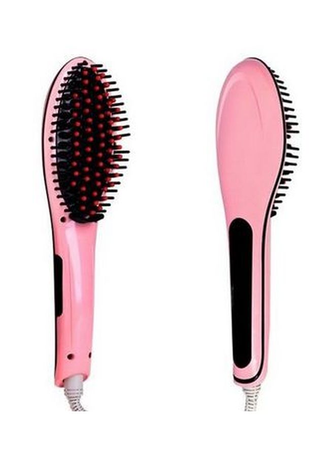 Anti Static Ceramic Hair Straightener Brush Pink - Image 2