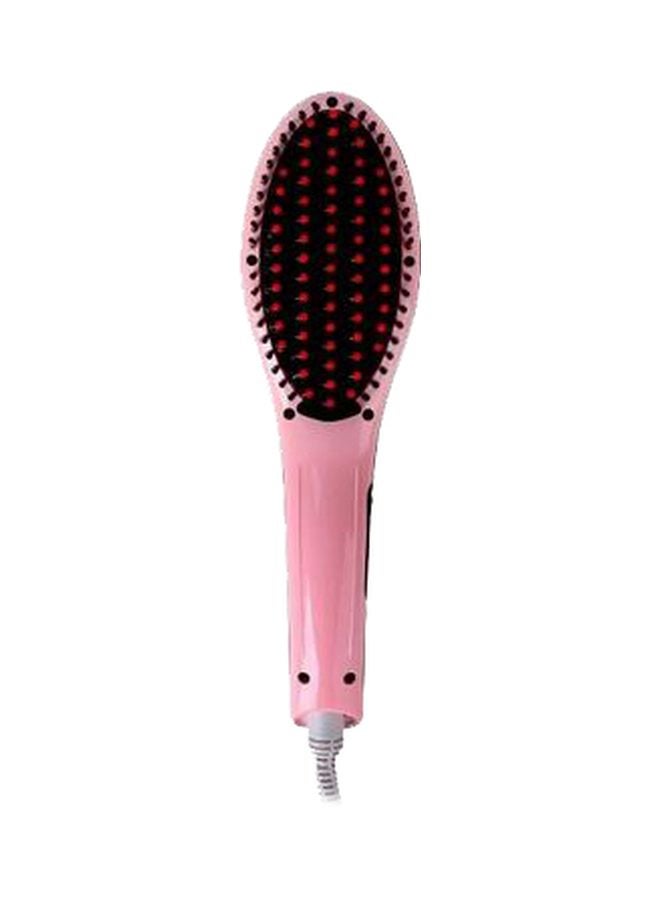 Anti Static Ceramic Hair Straightener Brush Pink - Image 1