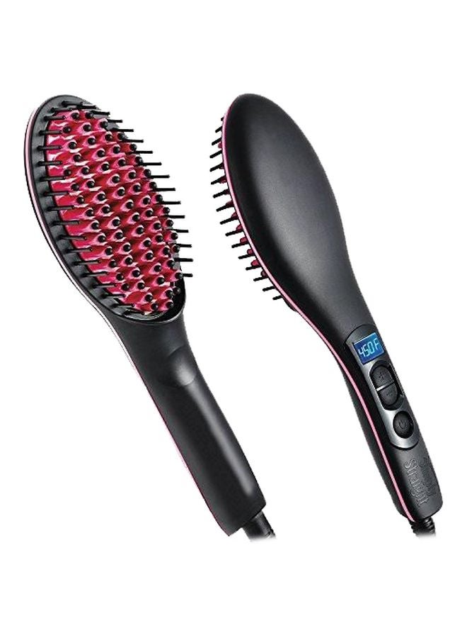 SIMPLY STRAIGHT Ceramic Straightening Brush Black/Red - Image 1