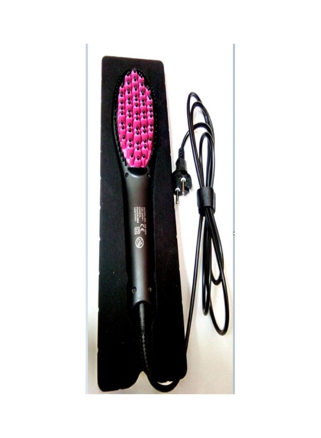 sokany - Electric Thermal Hair Brush With LCD Screen Black/Red - Image 1