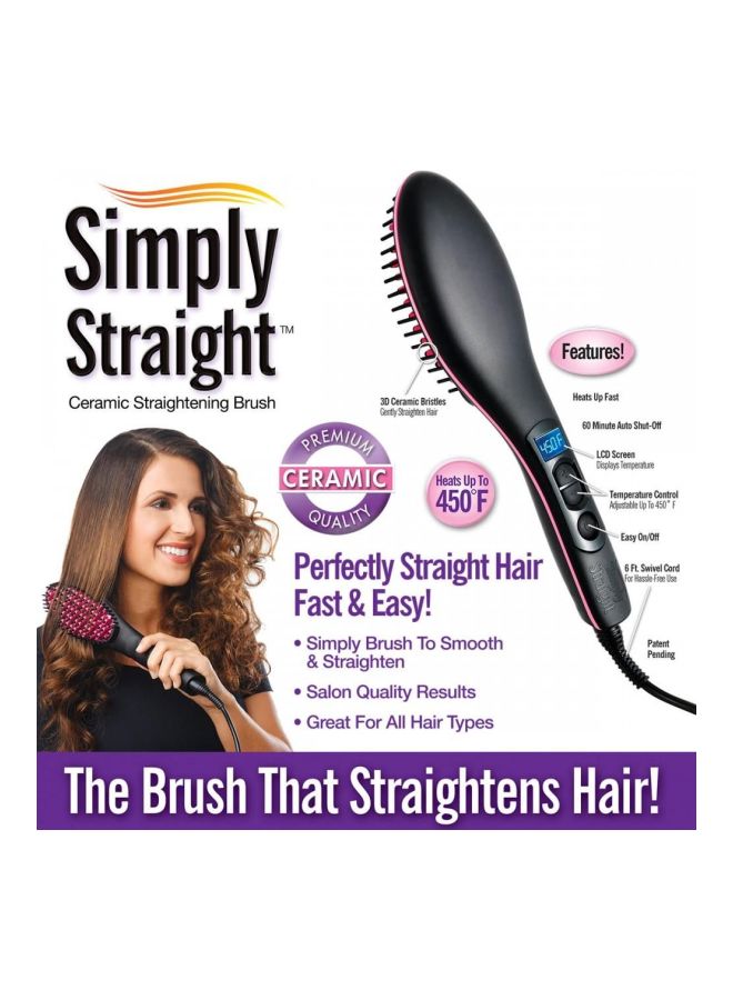 SIMPLY STRAIGHT Ceramic Straightening Brush Black/Red - Image 3