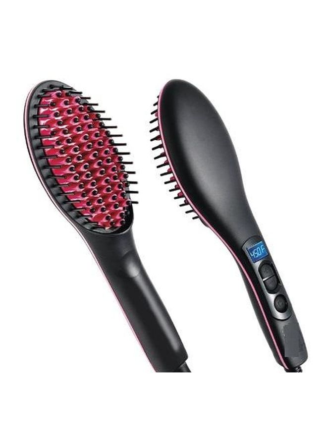 sokany - Electric Thermal Hair Brush With LCD Screen Black/Red - Image 1