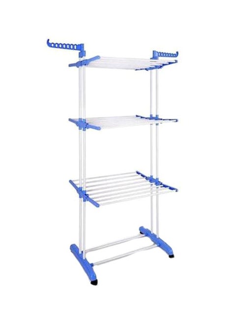 Stainless Steel Cloth Drying Rack Silver/Blue