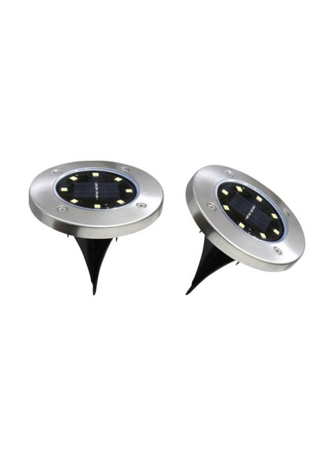 2-Piece 8-LED Solar Powered Outdoor Light White